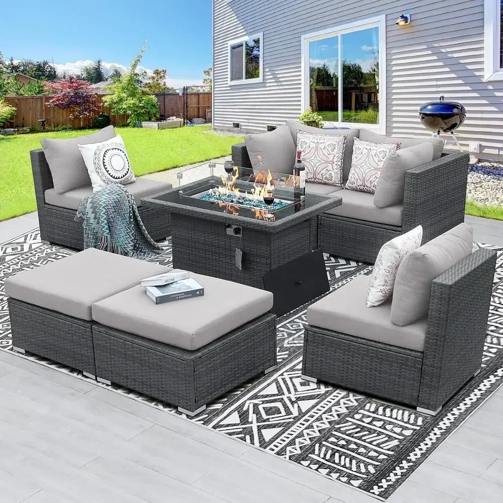 6-Person Weather-Resistant Out - Outdoor Furniture Grey 리뷰 및 가격