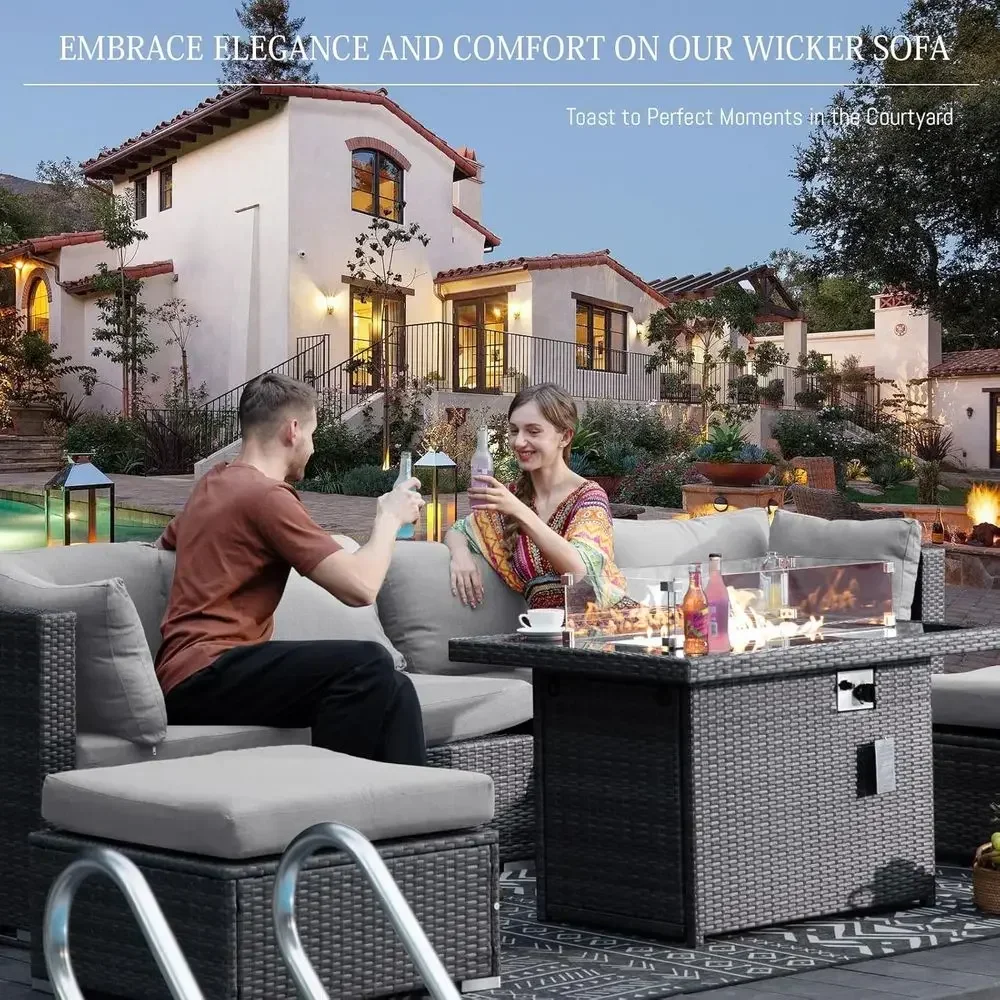 6-Person Weather-Resistant Out - Outdoor Furniture Grey 리뷰 및 가격
