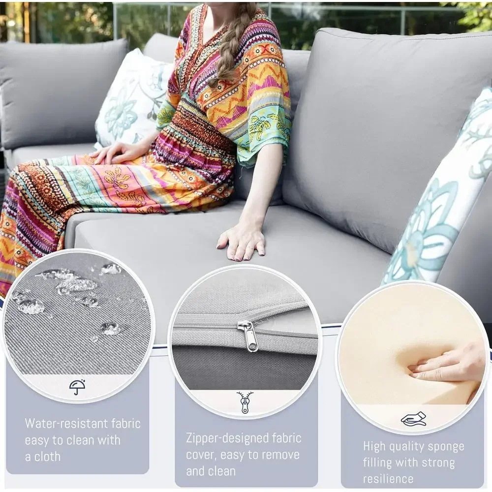 6-Person Weather-Resistant Out - Outdoor Furniture Grey 리뷰 및 가격